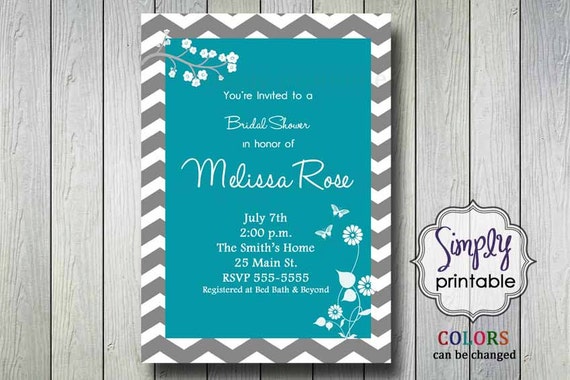 Chevron Bridal Shower Invitation Il_570xn