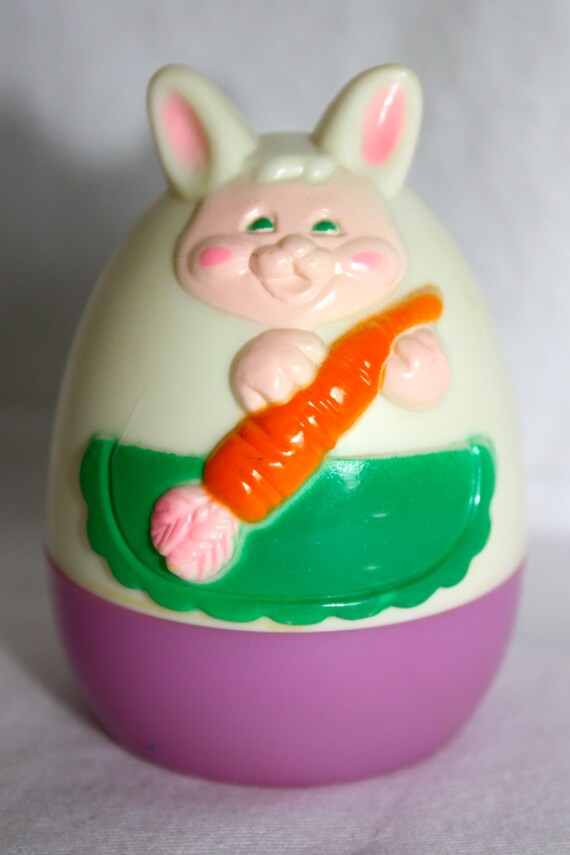 Vintage 1980's Easter Bunny Plastic Toy by gifthorsevintage