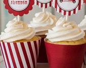 Printable Red and Red and White Stripe Cupcake Wrappers: INSTANTLY AVAILABLE Il_170x135