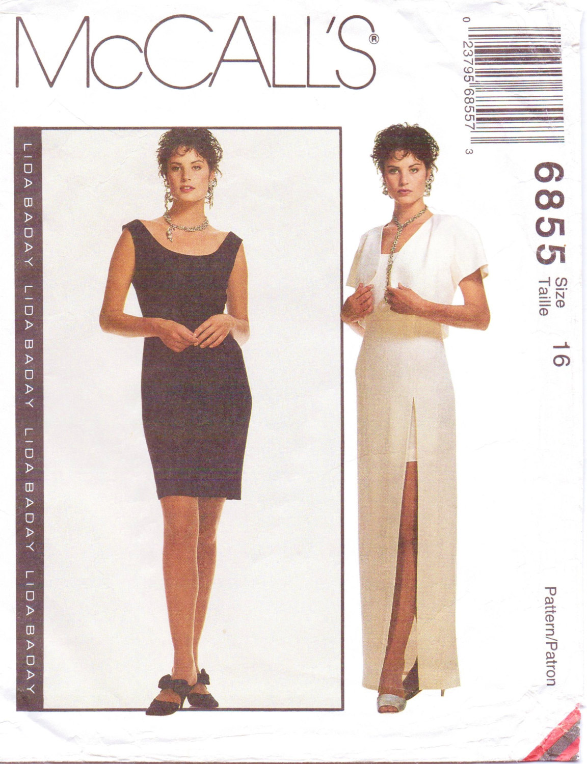 1990s Lida Baday dress and bolero pattern - McCall's 6855