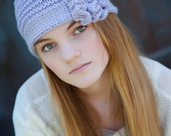 PDF Knitting Pattern: Ruffles and Ridges Flapper Hat Newborn Baby to Adult sizes Pattern k007