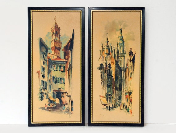 Mid Century Modern cityscape Paris impressionist prints