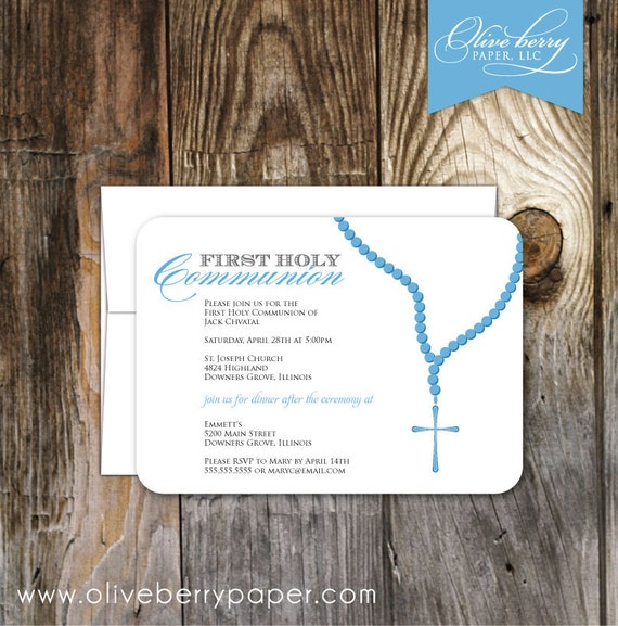 Items similar to First Communion Invitations Boy on Etsy