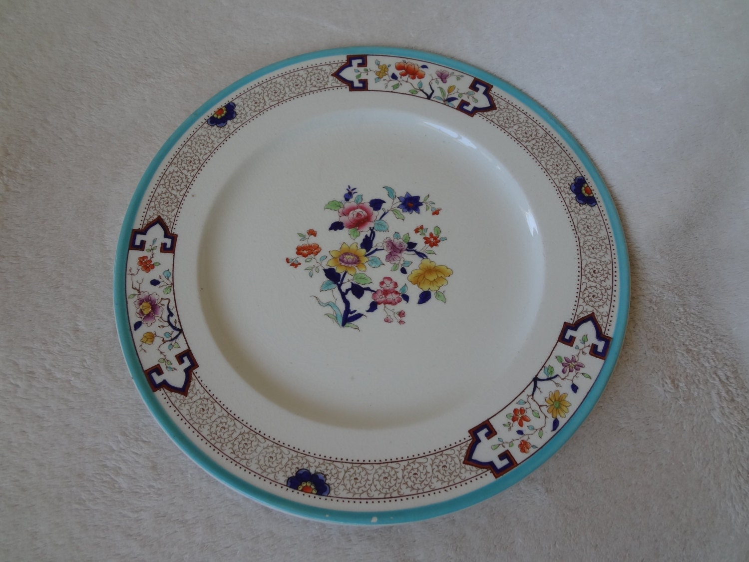 Antique Cauldon England China Dinner Plate by AlayRayVintage