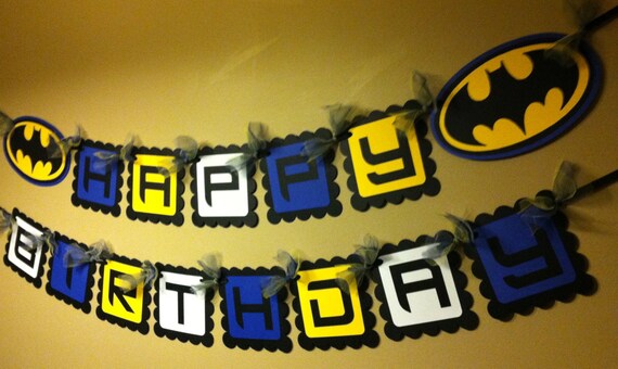 Batman Inspired Happy Birthday Banner by PaperPiecingDreams