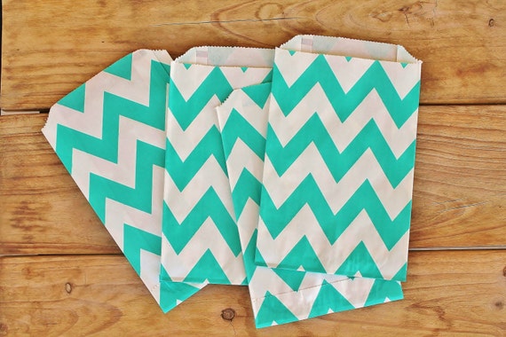 Print Snack (Set Bags CHEVRON Bags and paper Kraft Treat  kraft bags Paper   chevron FAVOR PARTY