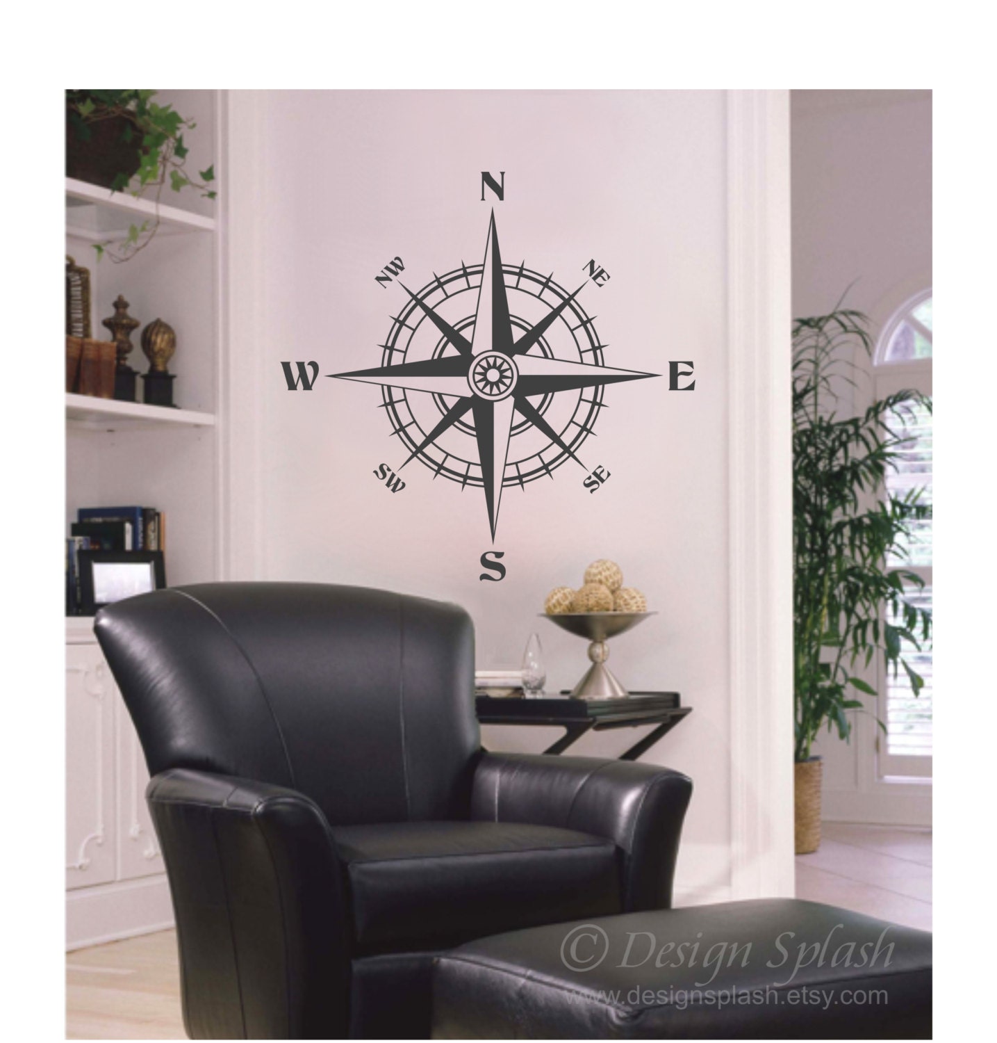 Vinyl Decal Nautical COMPASS ROSE Wall Art Decal S102