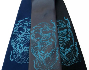 Venus Fly Trap Man Eating Plant screen printed Necktie