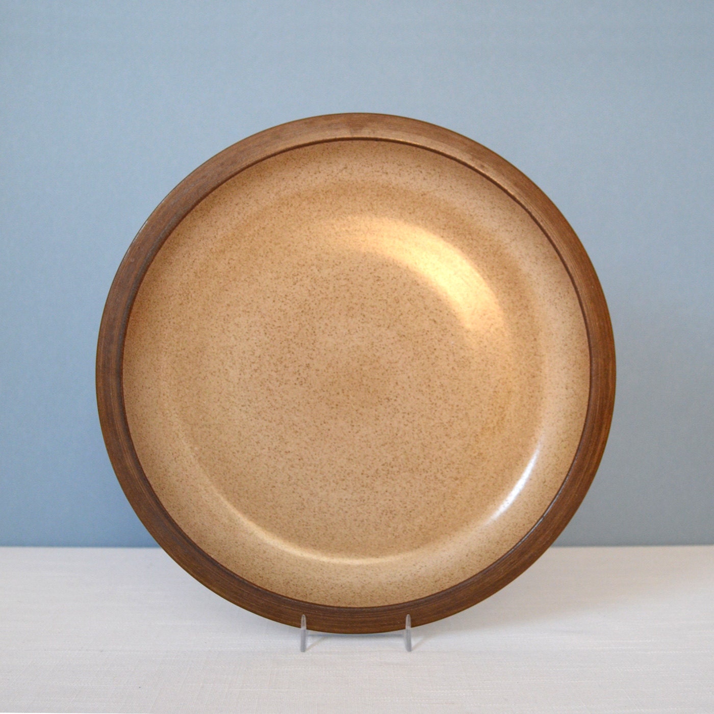 Vintage Heath Ceramics Sandstone with Brown Rim Dinner Plate