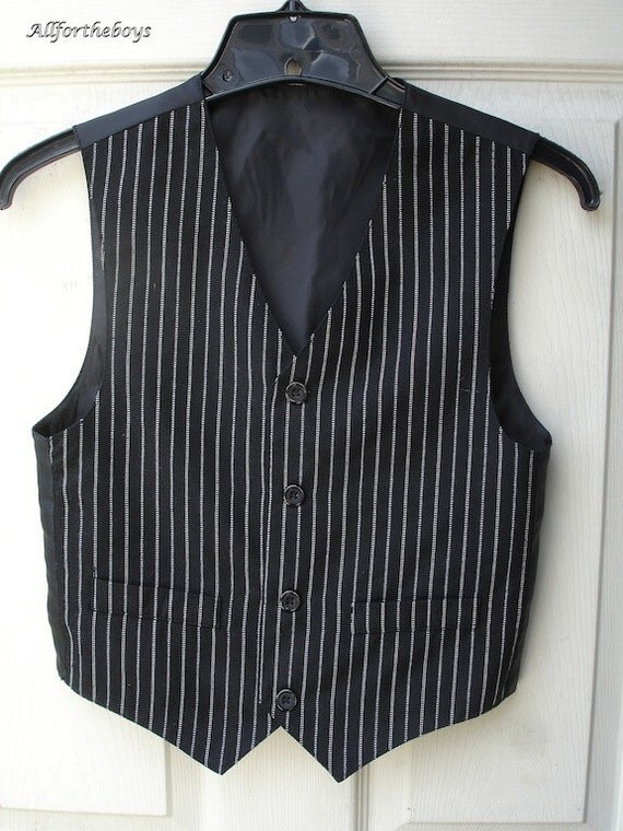 vintage black pinstripe vest for boys black vest black with