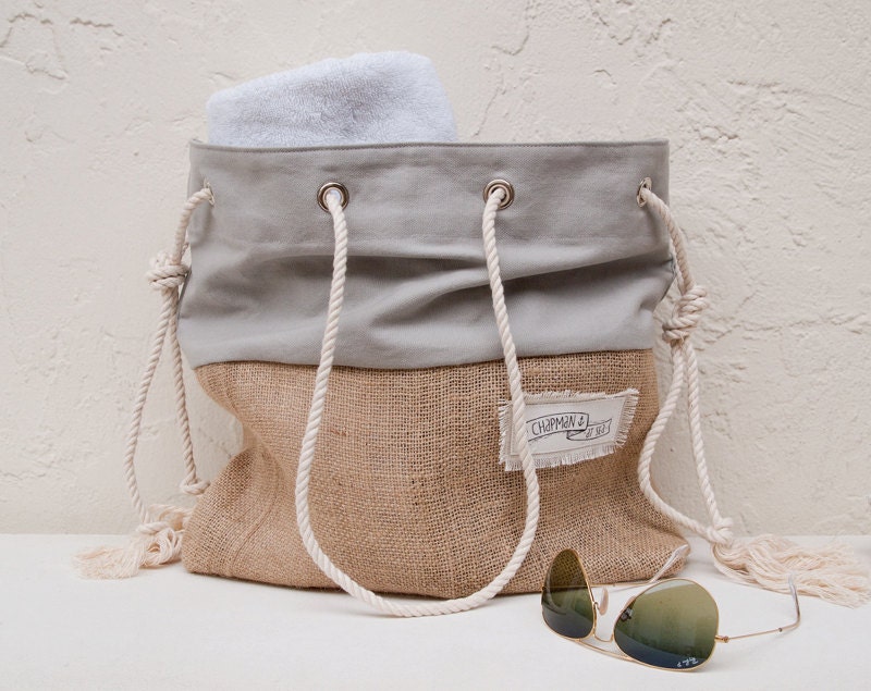 Download Gray Canvas Tote Large Beach Bag Beach Tote Burlap Grey Canvas