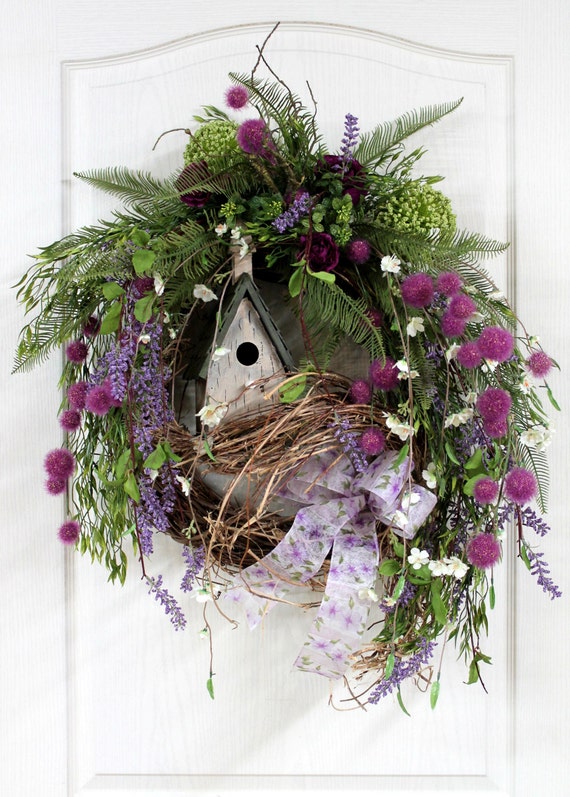 Items similar to Country Summer Wreath, Front Door Wreath, Spring