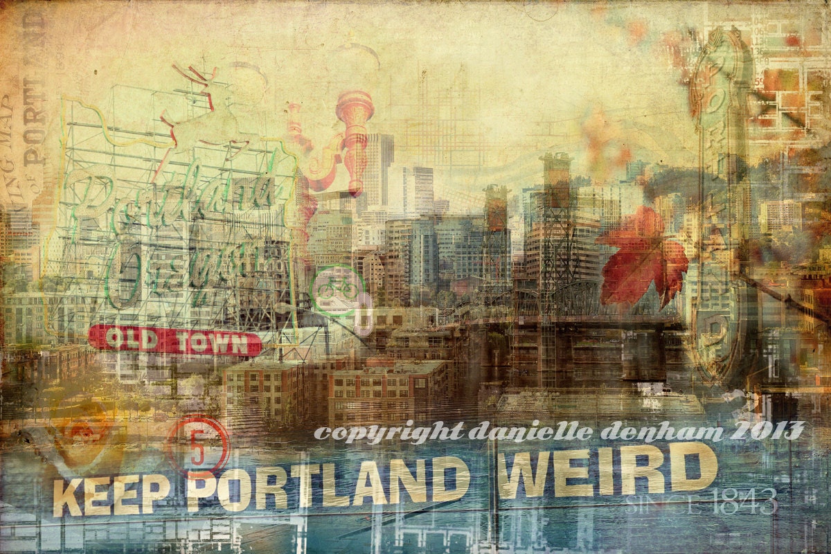 Portland Oregon Art Photo CollageFine Art Photography 16x24