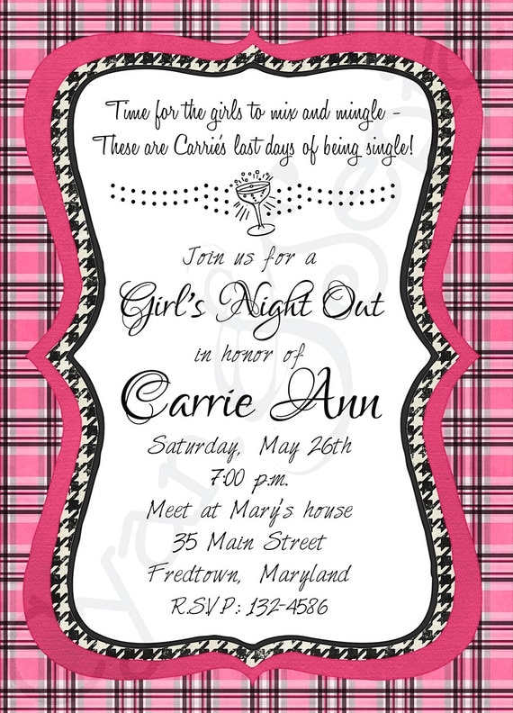 Items similar to Printable Girls Night Out Bachelorette Birthday ...