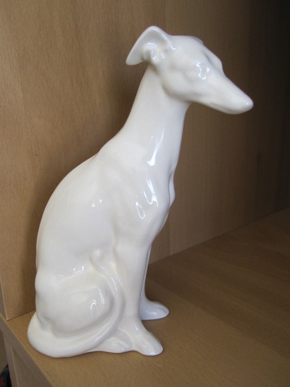 ceramic whippet statue