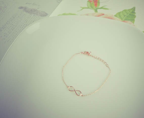 on infinity bracelet gold in applelatte infinity bracelet etsy Etsy rose by tiny rose  gold