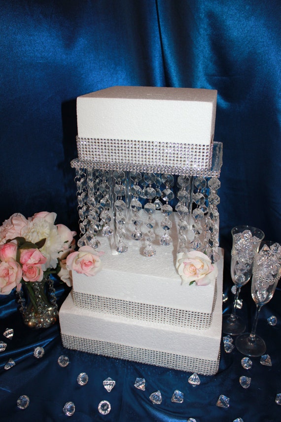 Crystal Wedding  Cake  Stand 1 Tier Riser  by CakeDress on Etsy