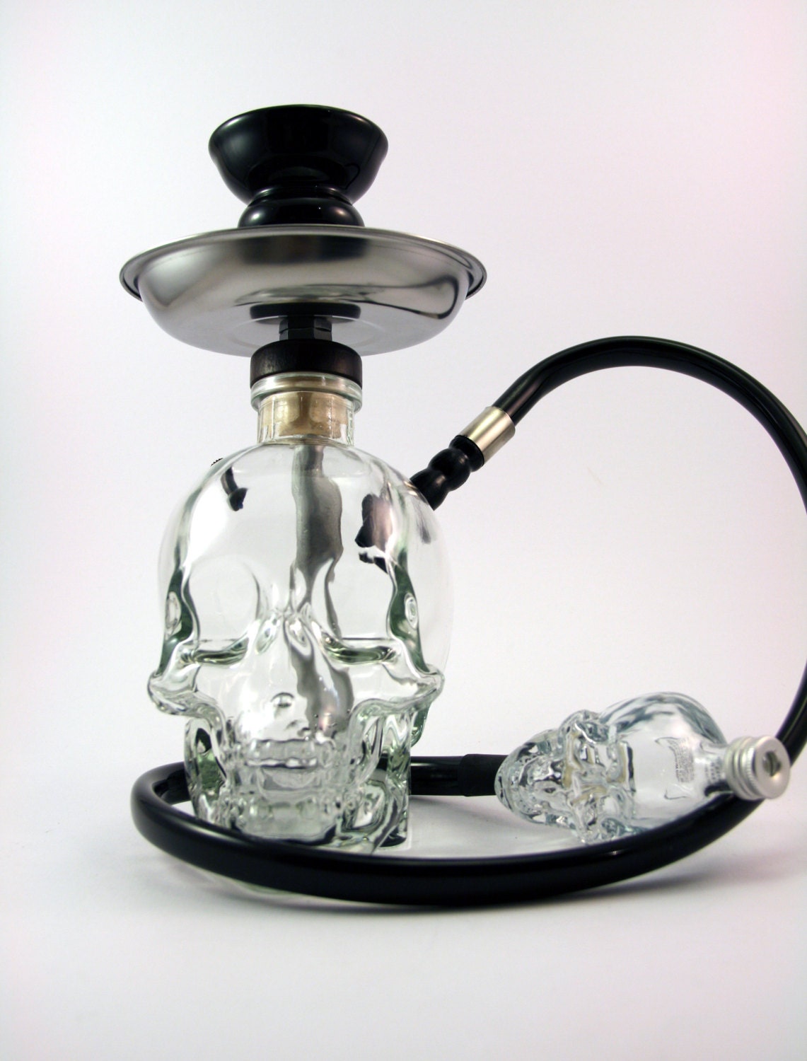 SMALL 750ML Skull Head Glass Bottle Shisha Hookah With Mini