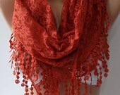 Lace scarf... It made with good quality Lace brick color