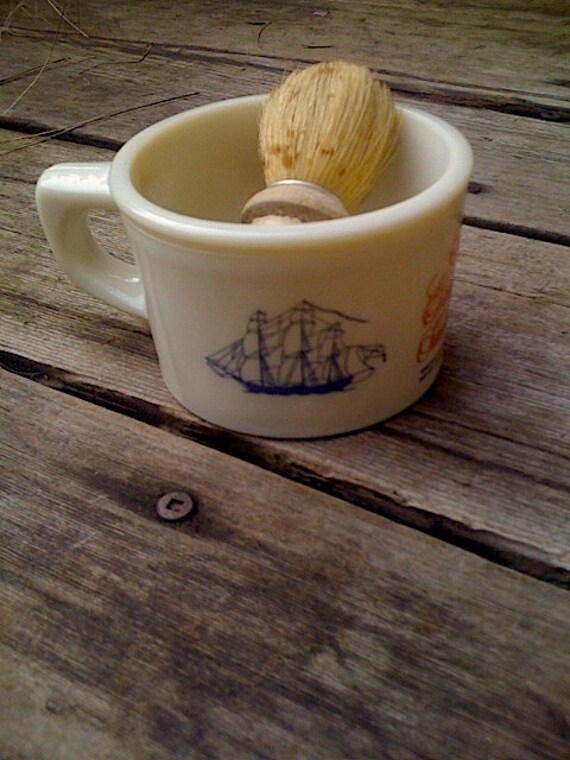 Vintage/ Antique Old Spice Shaving Mug & Brush by BarbiesDoll