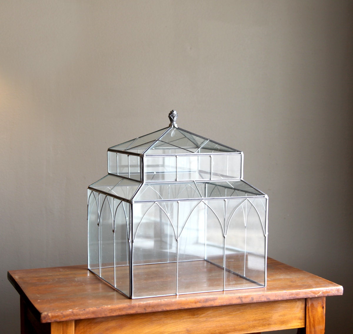 Vintage Glass Terrarium 12 Cathedral Architectural