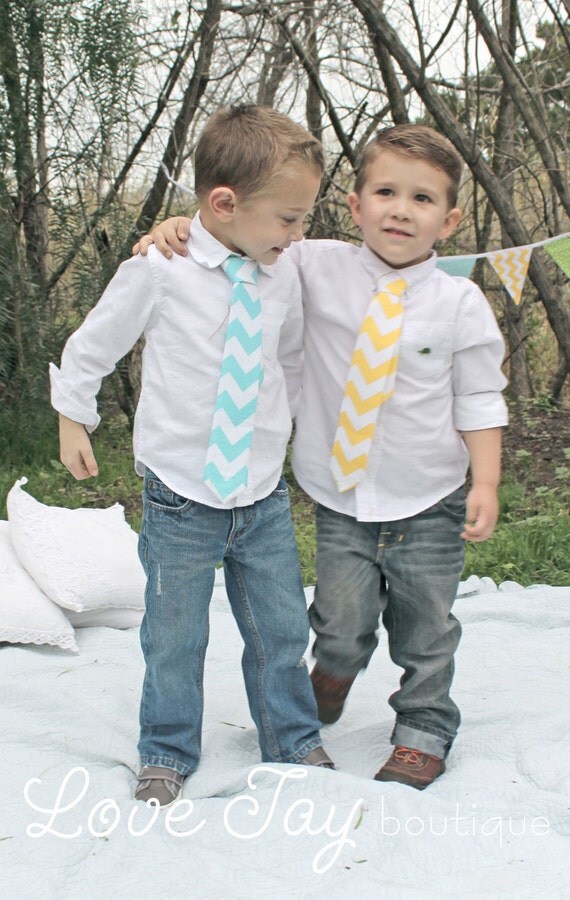 Boys Cheveron Tie "You choose Color" boutique hand made NB-12years...Love Tay Boutique
