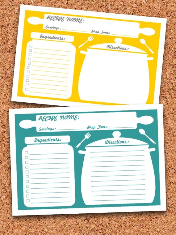 editable recipe card template for word