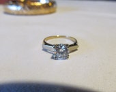 1.08 Carat Diamond Solitaire Ring 14K Yellow Gold  CGA Appraisel Valentine Engagement Diamond Wedding Ring
