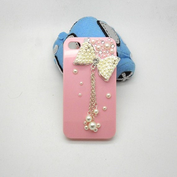 Handmade hard case for iPhone 4 & 4S Bling pearls by CheersCases