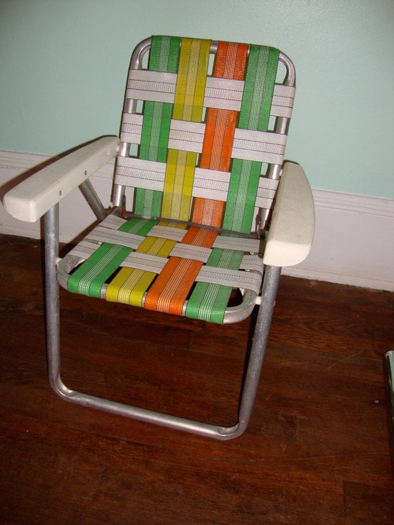 Vintage Aluminum Folding Child's Size Lawn Chair Kid's