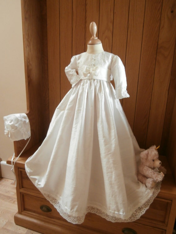 Girl Christening Baptism Gown Dress Robe with by FirstBlessings