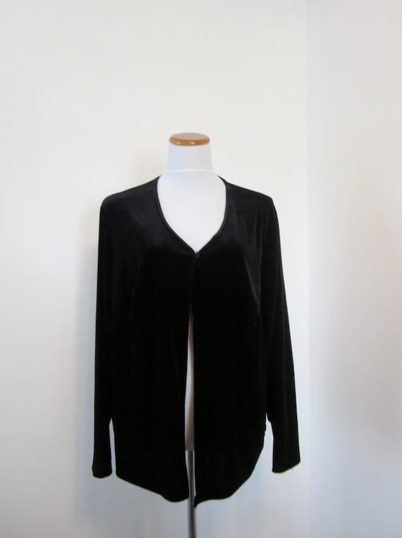 USA Vintage Black Velvet Jacket Evening Wear Dress Jacket