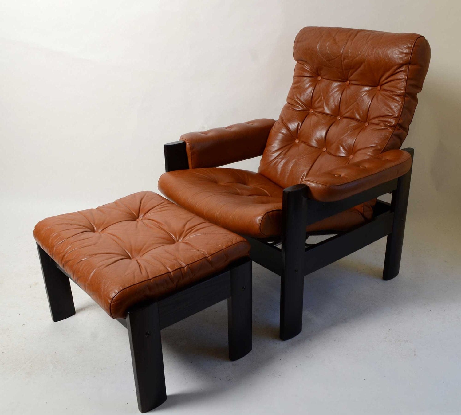 Leather Ekornes Stressless Amigo Reclining Chair & Ottoman