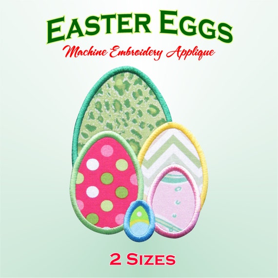 Items similar to Easter Eggs - Machine Embroidery Applique on Etsy