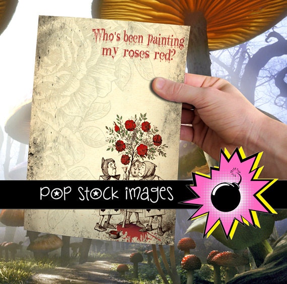 Alice in Wonderland WONDERLAND Painted Roses by popstock on Etsy