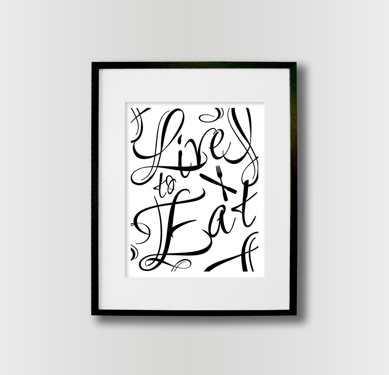 Kitchen Prints Black & White Wall Art Dining Room Art