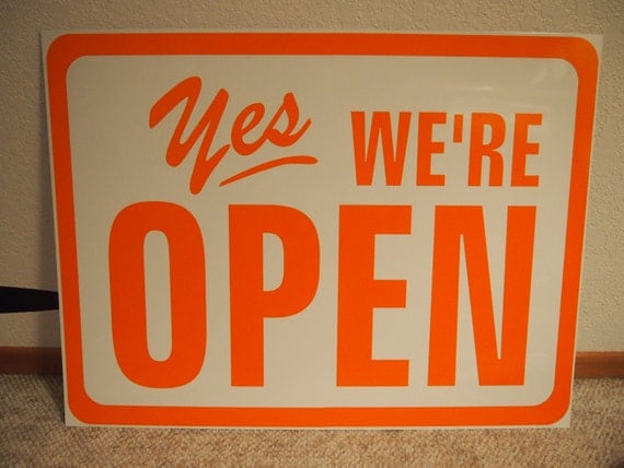 Items similar to Aluminum Open Closed Sign on Etsy