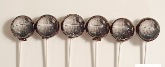 6 Death Star Lollipops  is 1.5 inches.