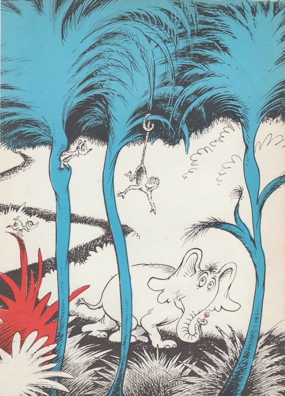 1950s Dr Seuss Vintage print Horton Hears a Who Horton and