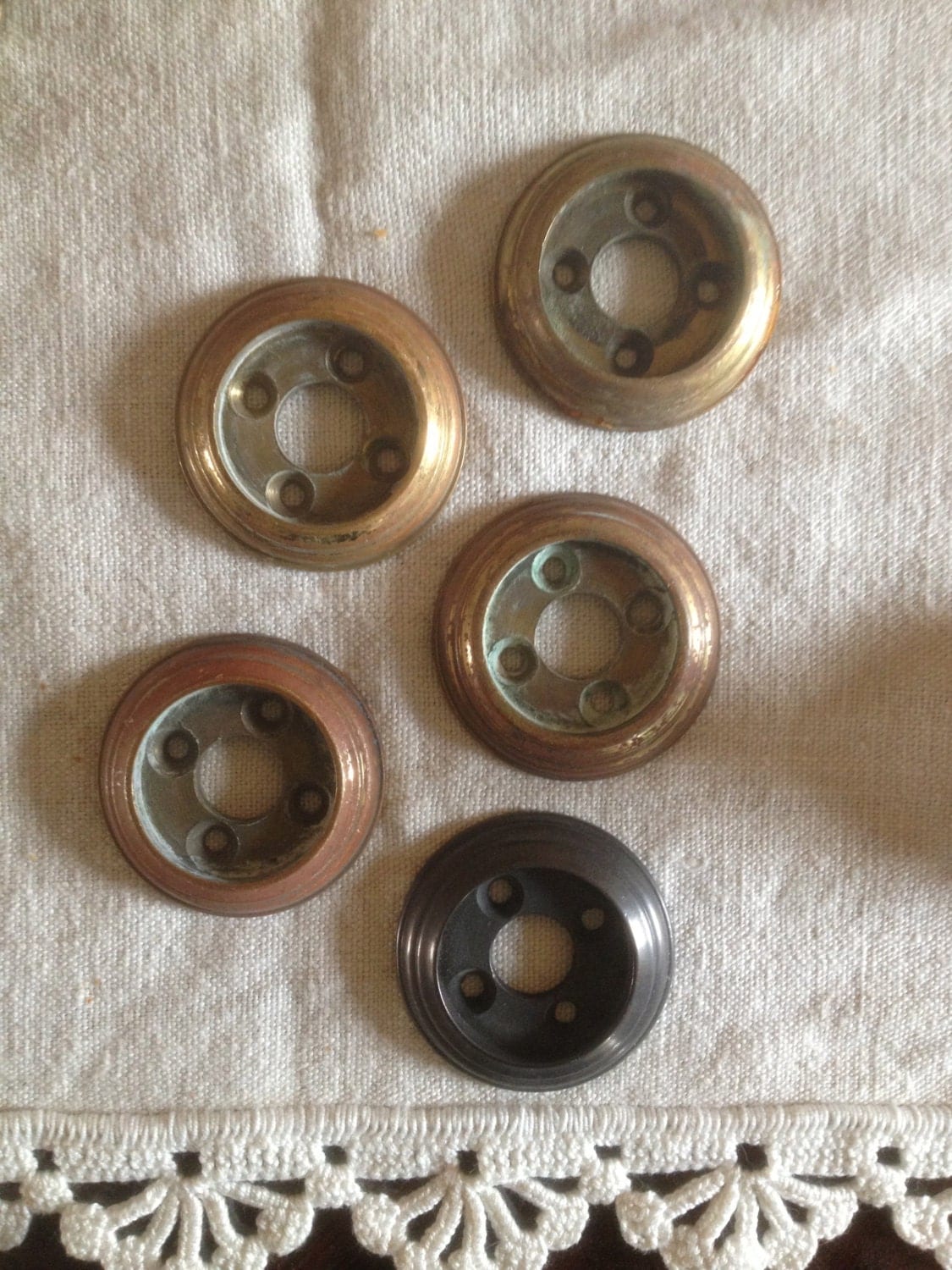 Lot of Four Vintage Antique Door Escutcheon Plates Haute Juice