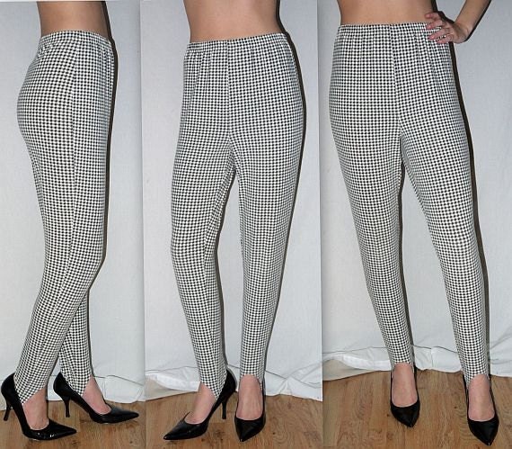 Vintage 80s 90s Stirrup Pants Stirrups Leggings High Waist 9880