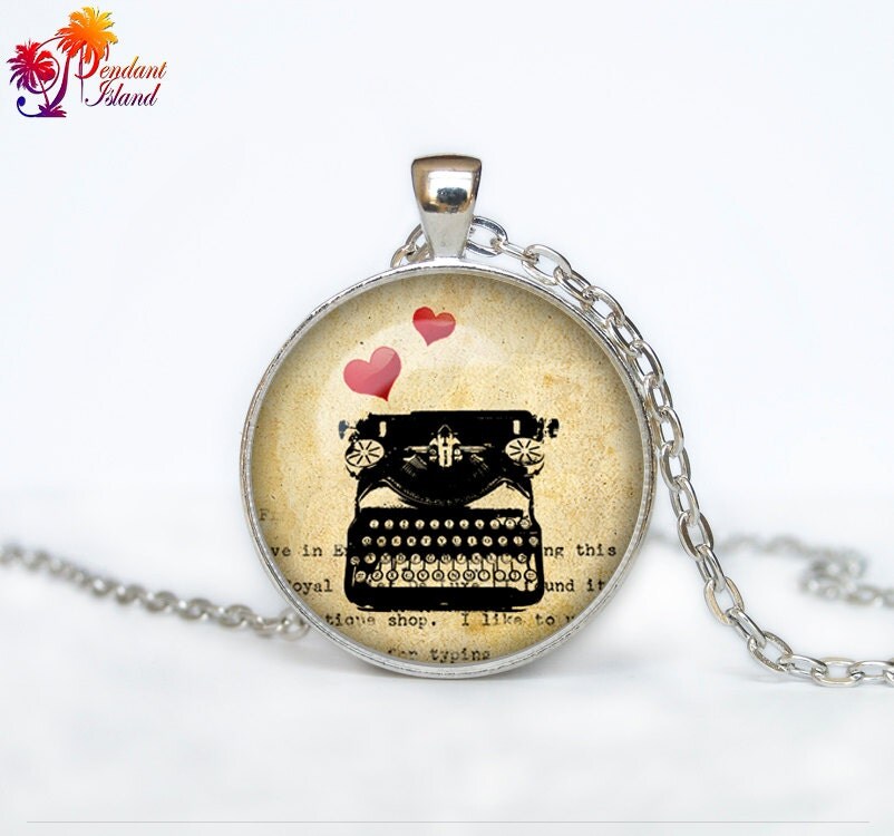 Old Typewriter necklace Old Typewriter pendant Old Typewriter