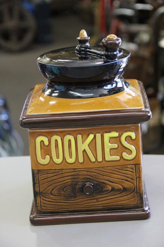 Items similar to Vintage Coffee Grinder Cookie Jar Made in Japan on Etsy