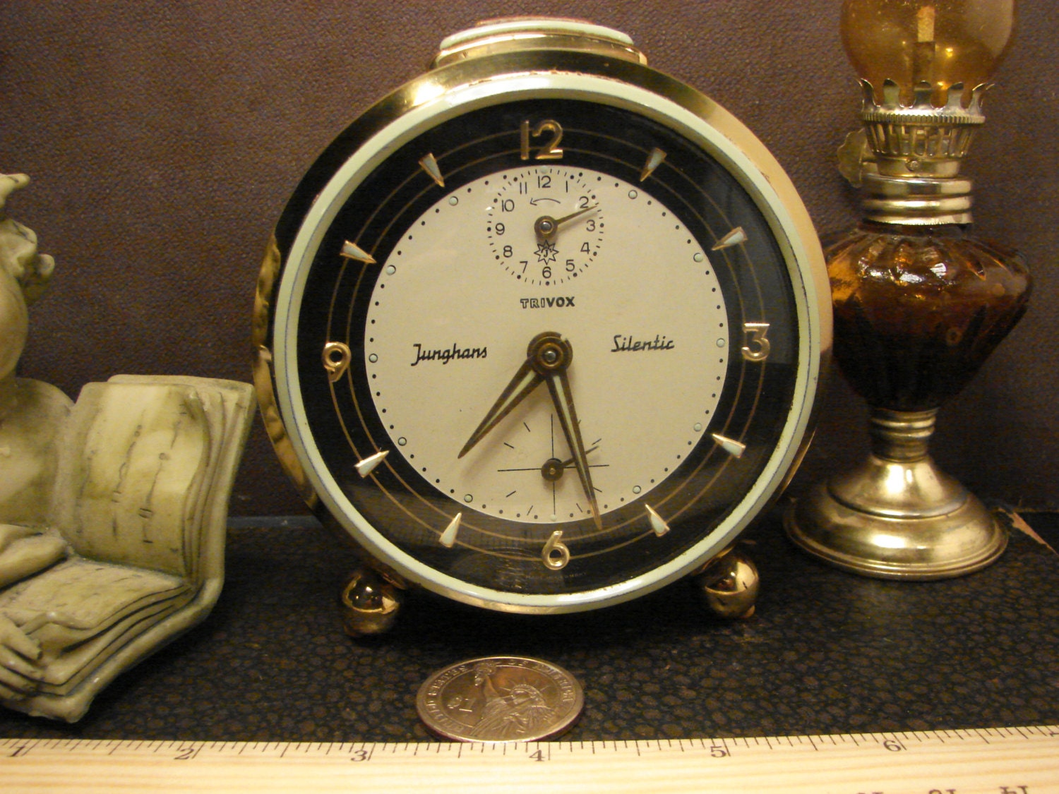 Vintage German Alarm Clock JUNGHANS TRIVOX SILENTIC Original