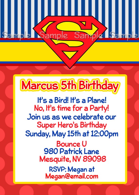 Printable Superman Birthday Invitations 6