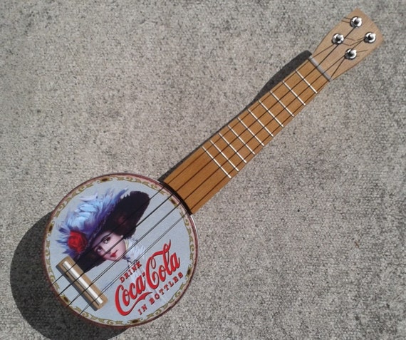 Handmade 'Coca Cola' retro electro/acoustic by Tinkuleles on Etsy