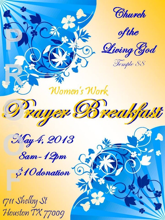 Items similar to Prayer Breakfast Flyer and tickets on Etsy