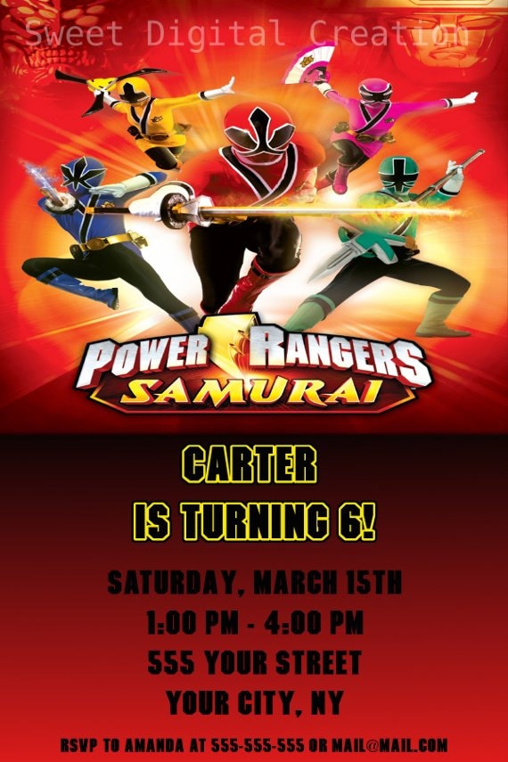 Power Ranger Birthday Invitations 10