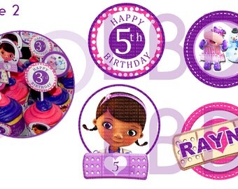 Doc Mcstuffins Cupcake Toppers, Doc Mcstuffins Birthday, Doc Mcstuffins Party, Doc Mcstuffins Printables - YOU PRINT