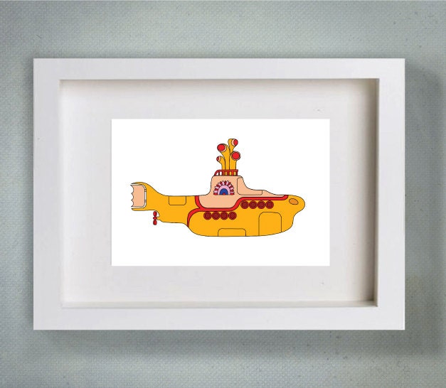 Yellow Submarine Art Print 11 x 14 or 12 x 18